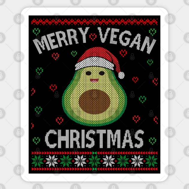 Merry Vegan Christmas Ugly Sweater Sticker by MZeeDesigns